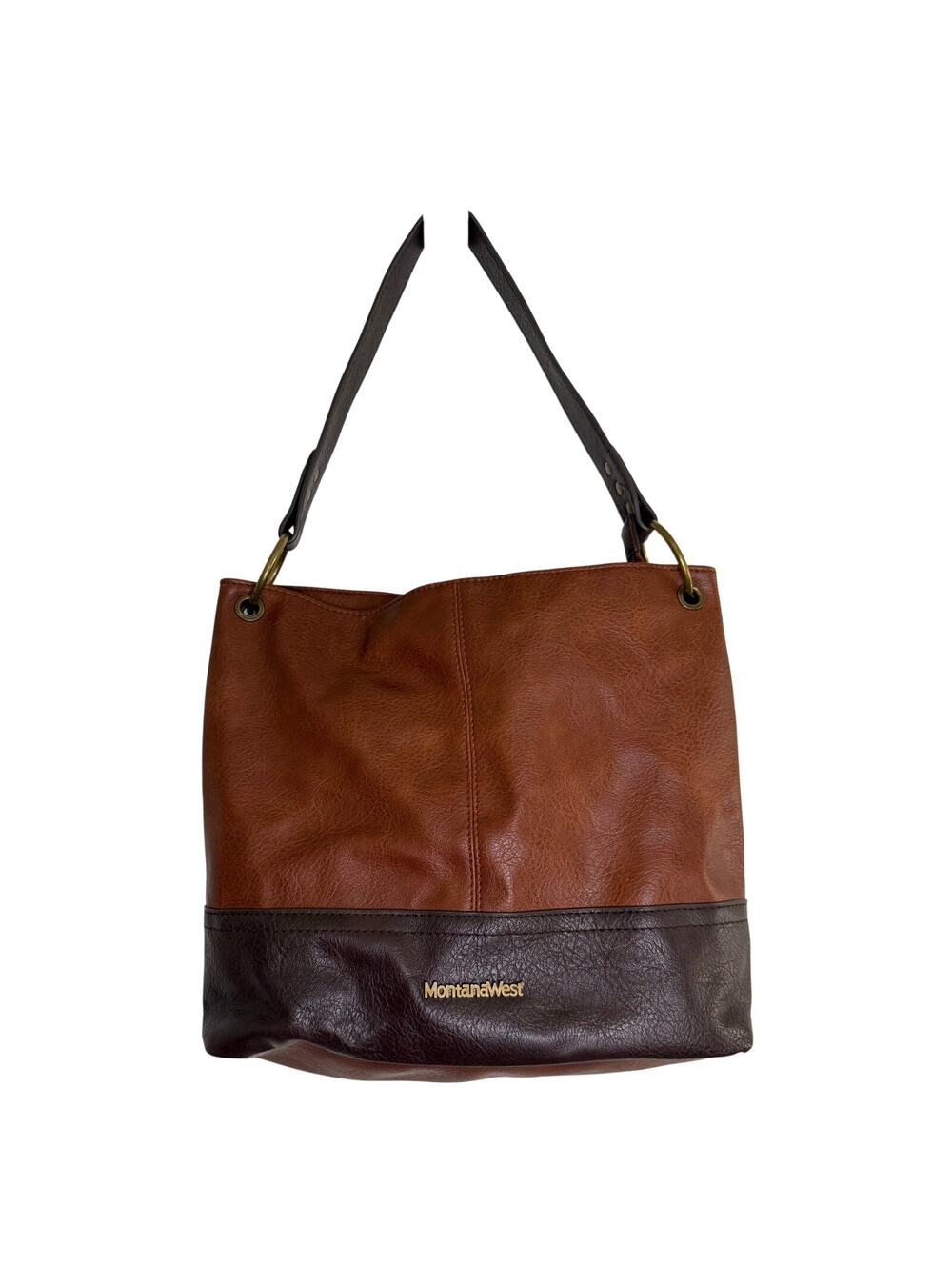 Montana West Vegan Leather Hobo Bag Purse Brown Western